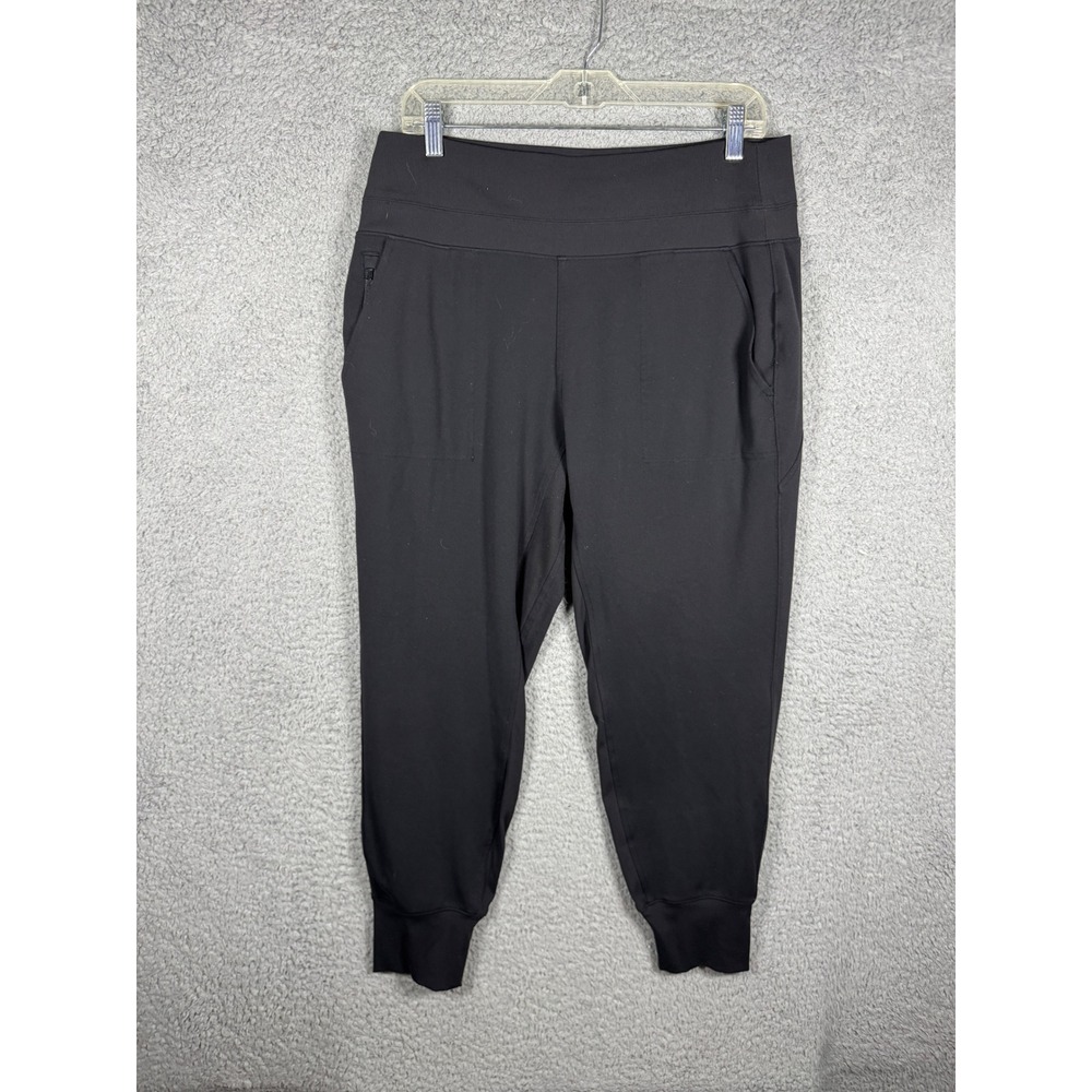 Athleta‎ Womens Black High Rise Jogger Pants Size L Technical Knit Pockets